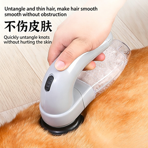 Épilateur Électrique Portable pour Animaux de Compagnie Alimenté par Batterie, Outil de Toilettage Manuel pour Chiens et Chats avec Tête de <span class=keywords><strong>Massage</strong></span> en Silicone, Brosse 2-en-1 pour Animaux - Product Image 4