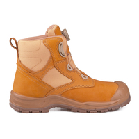 Chaussures de sécurité en cuir véritable lisse de qualité supérieure, coupe mi-haute, avec embout de sécurité en acier et semelle intermédiaire en acier
