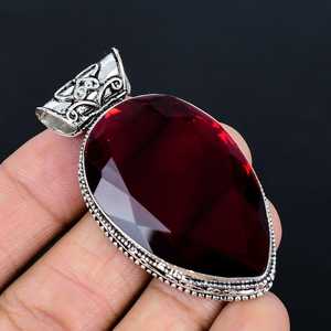 Mozambique Grenat Gemstone Pendentif Grande Taille Gemstone Fine Pendentif Fait à la Main 925 Argent Plaqué Cadeau Fête des Pères - Product Image 1