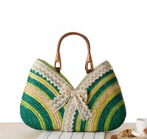 Wholesale New Handwoven Fashion Leisure Vacation Beach Travel Bag Japanese And South Korean Style Ladies Shopping Bag