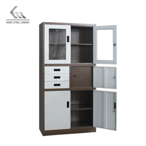 Glass Door Steel <strong>Filing</strong> Cabinet <strong>Metal</strong> Storage 3 Drawers Multi-Functional Steel File Cabinet With Safe <strong>Box</strong> - Product Image 3