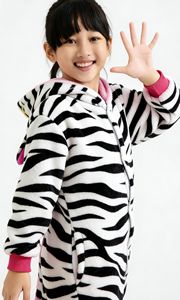 Conjunto de Pijama de una Pieza Haoxuan Ecológico de Terciopelo con Estampado de <span class=keywords><strong>Cebra</strong></span>, Estilo de Dibujos Animados para Niños, con Mangas Abullonadas, para las Cuatro Estaciones - Product Image 4