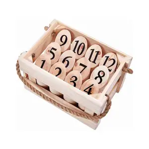 Wooden Throwing Game Set Number Block Tossing Original Outdoor Yard And Lawn Games Number Kubb