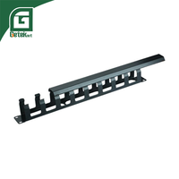 GETEKnet OEM ODM Support de câbles réglable pour rack réseau, organisateur 5 emplacements sans logo, fixation murale, noir/gris