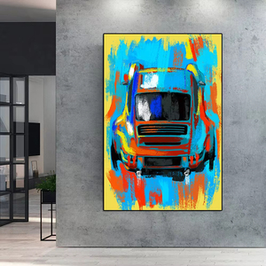 Abstrait coloré course voiture affiche luxe Supercar Graffiti toile peinture course mur Art photo salon décor à la maison - Product Image 4