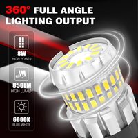 LANSEKO Ampoules LED de voiture 3156 3157 P27 7440 7443 1157 1156 avec 3014 puces 850LM cuivre PCB 12V pour feux de recul de frein de voiture