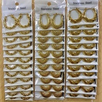 Boucles d'oreilles tendance en acier inoxydable plaqué or 18 carats pour femme, style simple et luxueux, best-seller transfrontalier