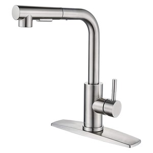Robinet de cuisine en acier inoxydable avec douchette extractible, mitigeur monocommande eau chaude et froide - Product Image 5