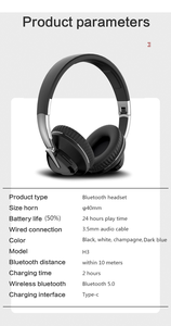 Cuffie Wireless Bluetooth a Lunga Durata con Bassi Potenti, Pieghevoli, con Slot per Scheda <span class=keywords><strong>e</strong></span> LED Indicatore Batteria, Nuove Cuffie per Esports <span class=keywords><strong>e</strong></span> Sport - Product Image 6