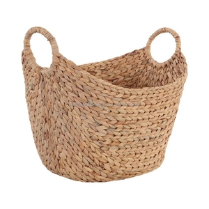 Panier de rangement en forme de bateau en jonc de mer et jacinthe d'eau, tissé à la main, style bohème, écologique, décoration intérieure, export direct du Vietnam - Product Image 6