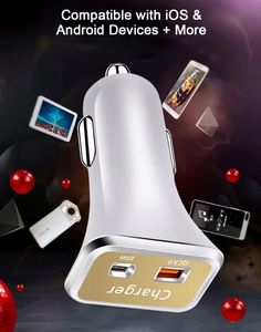 ที่ชาร์จในรถยนต์แบบ Dual USB 38W PD ชาร์จเร็ว สำหรับสมาร์ทโฟน - Product Image 2