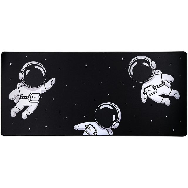 Enlarged Thickened Natural Rubber Gaming Mouse Pad 900x300mm 3mm Edge Stitching Heat Transfer Astronaut Animation Style Stock