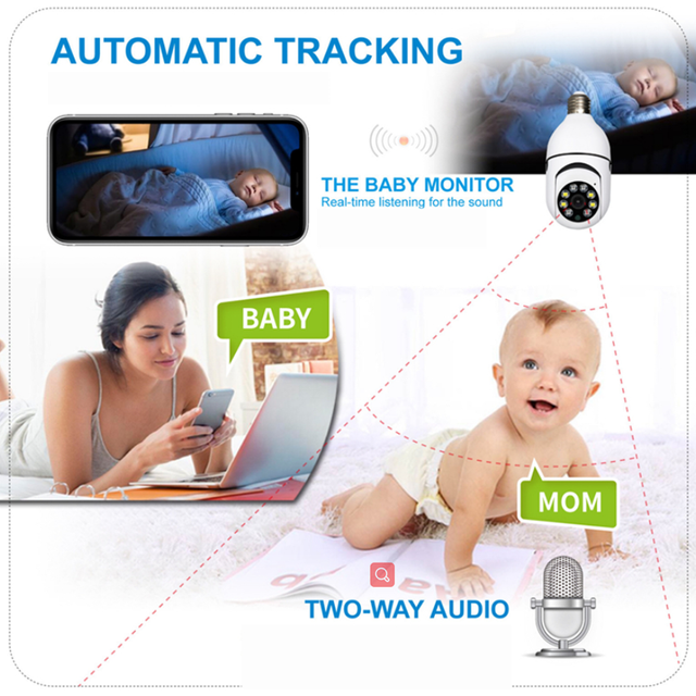 Hot Item B14 1080P WiFi Light Bulb Camera with Two-Way Audio Motion Detection Smart Hidden Security Camera