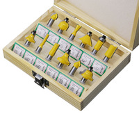 Juego de Brocas para Router con Vástago de 1/4 de Pulgada - 12 Piezas de Brocas de Carburo de Tungsteno para Herramientas de Carpintería