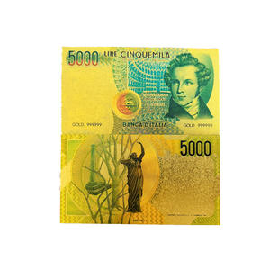 Mooie 7 soorten Italiaanse bankbiljetten, kleur 24K goud, voor verzameling - Product Image 4