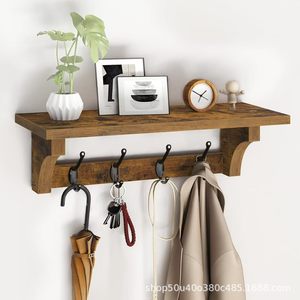Wooden Wall Mount Coat <b>Rack</b> With <b>Shelf</b> For Entryway Storage And Organization - Product Image 2