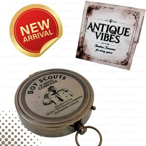 เข็มทิศทองเหลือง ALFA NAUTICAL รุ่น Antique Vibes ดีไซน์วินเทจ หน้าปัดอนาล็อก ขนาด 3 นิ้ว ทนทาน ใช้สำหรับเดินป่าและนำทาง พร้อมห่วงแขวน - Product Image 2