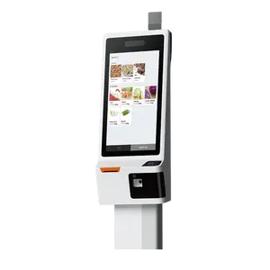 Quiosco de máquina terminal de pago con tarjeta de efectivo para pedidos de autoservicio para restaurantes, tienda de alimentos