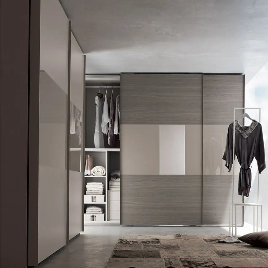 Storage Bedroom Furniture simple modern panel closet sliding door wardrobe design
