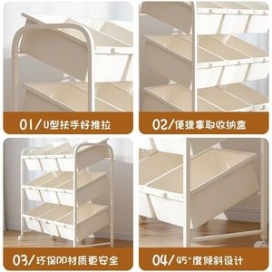 Toy Storage Rack 4 Layers With Casters Multi Functional Organizer For Kids Toys <b>Books</b> Home Use - Product Image 4