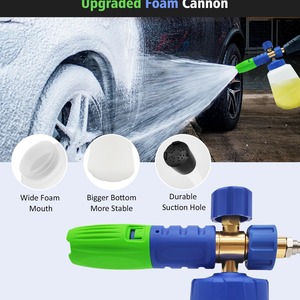 Pulvérisateur de mousse haute pression 1000 ml, pistolet de lavage de voiture manuel, buse en acier inoxydable, corps en plastique bleu - Product Image 4