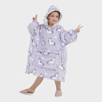 Couverture à capuche surdimensionnée en polaire Oem, couverture à capuche surdimensionnée pliable pour enfants, couverture à capuche plus épaisse et portable pour l'extérieur