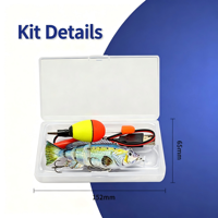 OEM 10cm 13.5cm Umpan Pancing Elektrik LED Isi Ulang USB Robotik 4-Bagian Wobbler Multi-Sendi Perlengkapan Memancing ABS