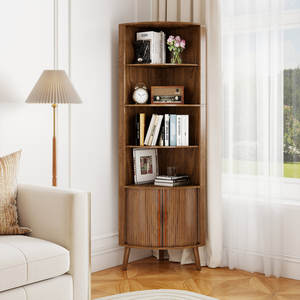 Armario Rústico con Diseño Curvo Estilo Puerta de Granero, Armario de Almacenamiento Multifuncional para Esquina - Product Image 2