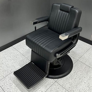 Fauteuil de <span class=keywords><strong>Barbier</strong></span> Vintage Européen Nouveau Design Noir Taakala <span class=keywords><strong>Belmont</strong></span> Luxe Moderne Cuir Base Chromée Pliable pour Salon de Coiffure - Product Image 5