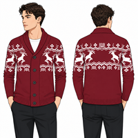 Cardigan d'hiver personnalisé pour homme en laine/viscose, pull décontracté tricoté chaud à manches longues et boutons amples