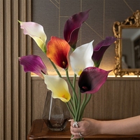 B-1143 Hochwertige Handgefertigte Moderne Heimdekoration Hochzeits-Blumenarrangement Realistische Große Weiche PVC Calla-Lilie Langer Zweig