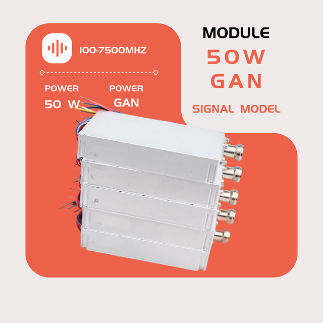 50W VSWR GaN Module Anti-drone Module 100MHz 8GHz High Power RF Amplifier Monitoring Unit Anti UAV System Front End Protection