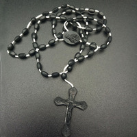 Collier Chapelet Lumineux en Plastique Style Perles de Chapelet Croix Catholique Chrétienne Cadeau Religieux Promotionnel - Vente Chaude