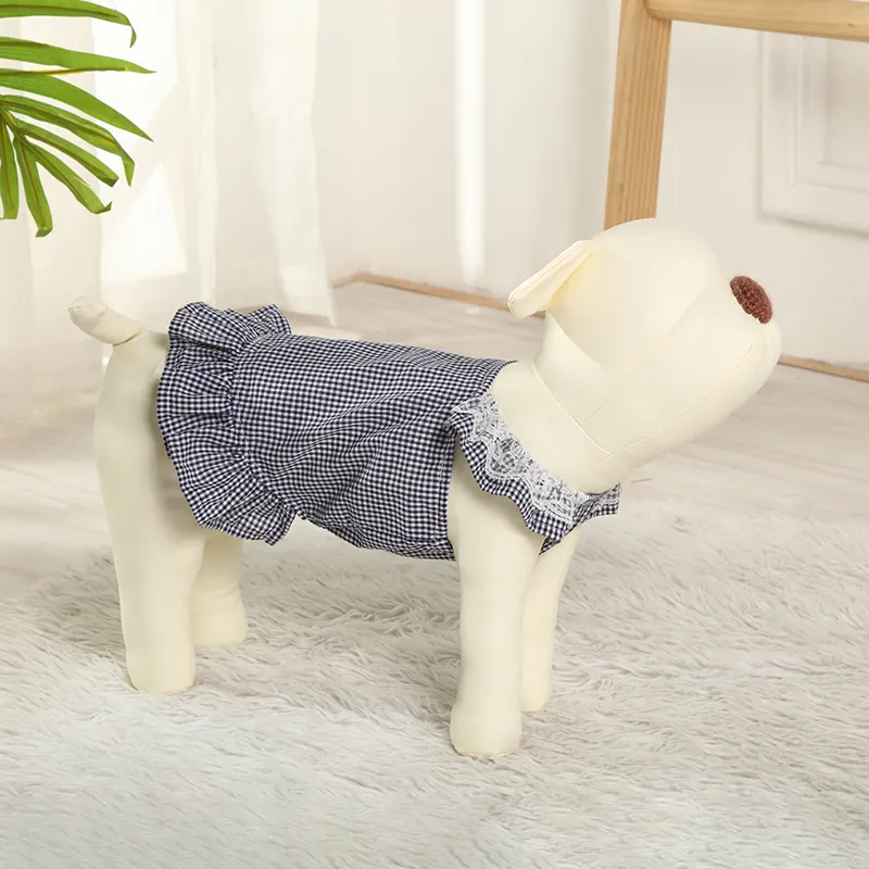 Puppy Cute Plaid Skirt Customization Logo Size Cat Dog Knit Skirt Summer Pet Clothes