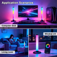 Table de jeu LED RGB style moderne, barres d'éclairage intelligentes, capteur de rythme musical, USB 5050, contrôle par application, fond de nuit coloré