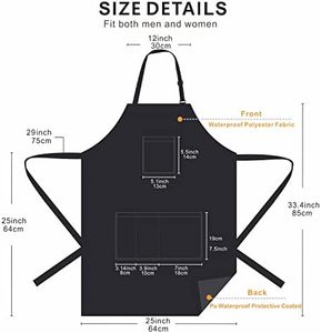 Pu không thấm nước bảo vệ tráng Salon Tạp dề cho nhà tạo mẫu tóc cosmetologist Dog Groomer rửa chén Tạp dề Phụ nữ/người đàn ông Túi - Product Image 6