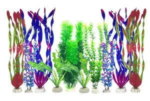 Plástico artificial para aquário, decoração mais vendida de aquário, paisagem, plantas de plástico para aquário, decoração de aquário, tanque de peixes, plantas de plástico