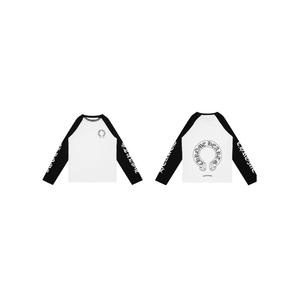 เสื้อยืดแขนยาวคอกลมผ้าฝ้ายแท้คุณภาพสูงสไตล์ครอสบอร์ดแฟชั่นทรงหลวมแบบยูนิเซ็กซ์ขายส่ง - Product Image 4