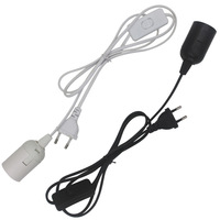 Portalámparas Estándar Europeo Americano E27 con Enchufe, Interruptor y Cable de Alimentación para Lámparas Colgantes y de Mesa