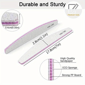 <span class=keywords><strong>Lime</strong></span> à ongles professionnelle 80/<span class=keywords><strong>100</strong></span>/150/<span class=keywords><strong>180</strong></span>/240 en papier de verre, épaisse et résistante, forme demi-lune, accessoires pour ongles - Product Image 6