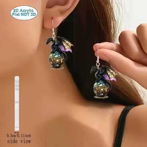 [Gorgeousxx] Boucles d'oreilles pendantes rétro <span class=keywords><strong>Dragon</strong></span> <span class=keywords><strong>Ball</strong></span> en acrylique pour femmes, bijoux 2D - Product Image 2