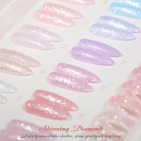 YouGel Gel UV pour ongles sans HEMA ni TPO, 12 couleurs, avec brillance diamantée, paillettes hautement réfléchissantes, éclat professionnel - Flacon pour manucure