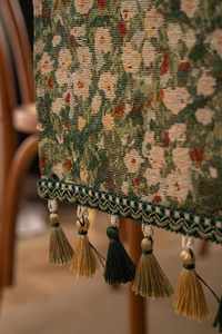 Camino de Mesa de Poliéster y Algodón Lavable, Estilo Pastoral Floral Jacquard con Borlas, Textura Suave y Gruesa, Transpirable y Personalizable - Product Image 5