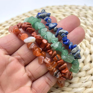 Bracelet en pierres naturelles, aventurine verte, pierre rouge, pierre bleue veinée, pour femme, bijoux tendance, cadeau, origine Yiwu - Product Image 3