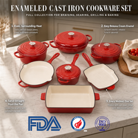 Ensemble de casseroles en fonte émaillée antiadhésive, résistante à la rouille, de qualité alimentaire, facile à nettoyer, écologique