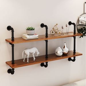 Bibliothèque de rangement pour salon, <span class=keywords><strong>étagère</strong></span> <span class=keywords><strong>murale</strong></span> flottante en fer métallique, support industriel simple et Vintage, DIY, 1 pièce - Product Image 3