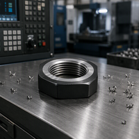 Écrou de blocage carré de précision 42CrMo M8 x 0,75 à filetage fin, oxyde noir, verrouillage radial pour broche de machine CNC