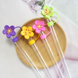 Novedad, Adorno de Paja con Flores Semi-3D Coloridas de Dibujos Animados, Adorno de Paja de PVC de 10 mm Resistente al Polvo, Accesorios para Regalo - Product Image 3