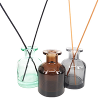 Diffuseur de parfum en verre noir de luxe 50ml/100ml avec bouchon couronne, sérigraphié, pour aromathérapie et artisanat