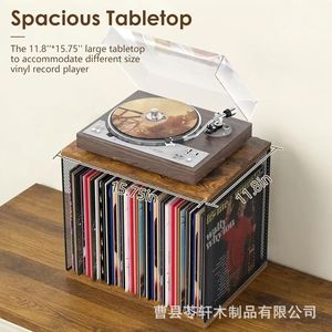 Nouveau produit transfrontalier : support à disques vinyles de style cube, boîte de rangement empilable pour disques vinyles, armoire à disques. - Product Image 5